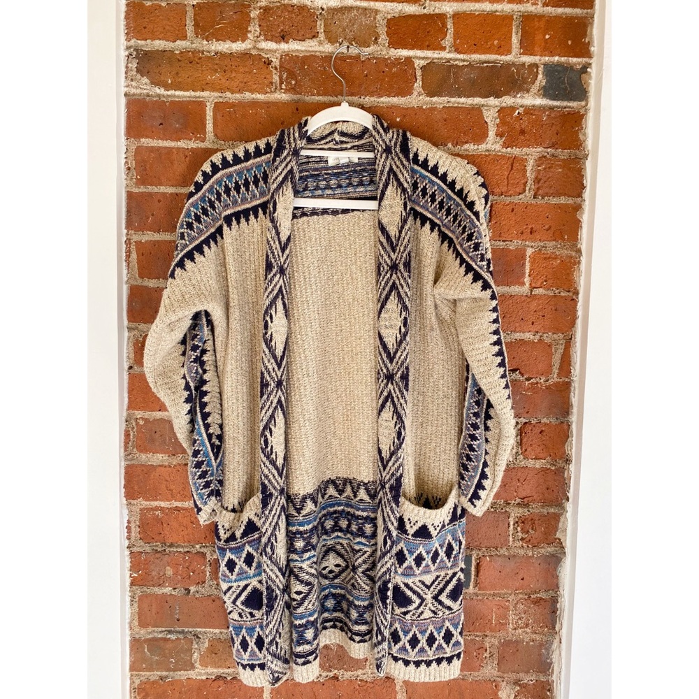 Lucky Brand Aztec Print Cardigan w/ Pockets